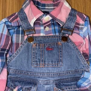 Kids Outfit: Preppy 80s Lacoste Overalls & Gap plaid shirt